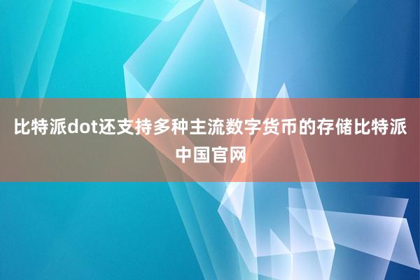 比特派dot还支持多种主流数字货币的存储比特派中国官网