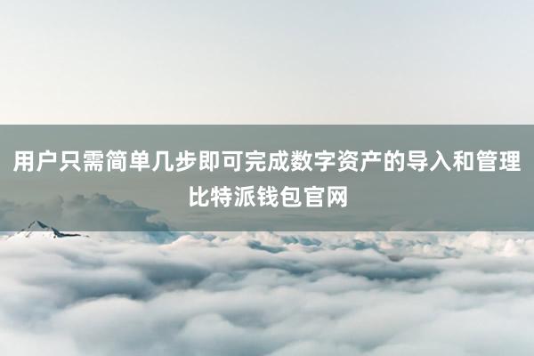 用户只需简单几步即可完成数字资产的导入和管理比特派钱包官网