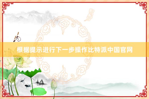 根据提示进行下一步操作比特派中国官网