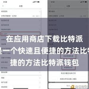 在应用商店下载比特派钱包也是一个快速且便捷的方法比特派钱包