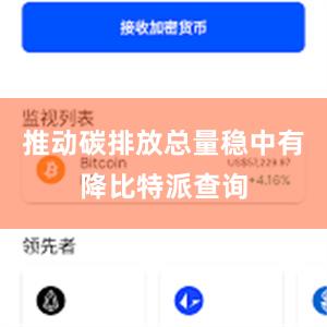 推动碳排放总量稳中有降比特派查询